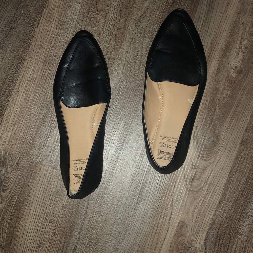 Women's Black Pointed Toe Loafers - Classic Slip-On Flats